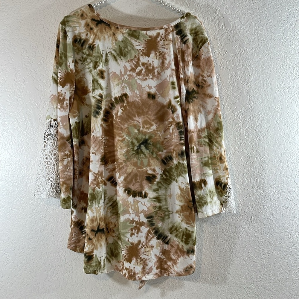 STEM & VINE NORDSTROM Crochet Lace Tie Front Blouse Size 1X NEW - Picture 4 of 8